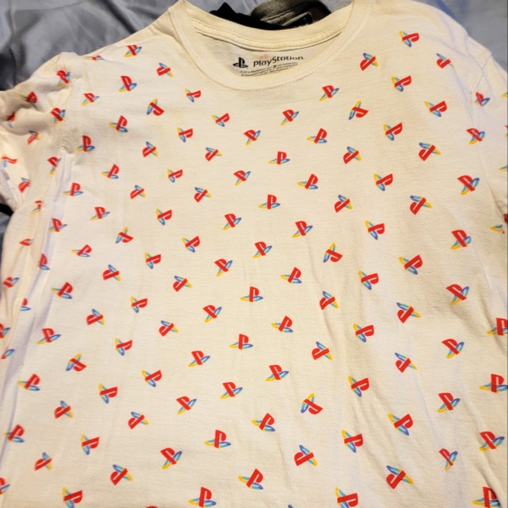 Playstation Logo design Playstation Shirt Large